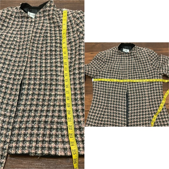 Studio 1 Vintage Women's Sz 16 Blazer Black/Pink Y2K Textured Lined Open Front - Picture 8 of 9